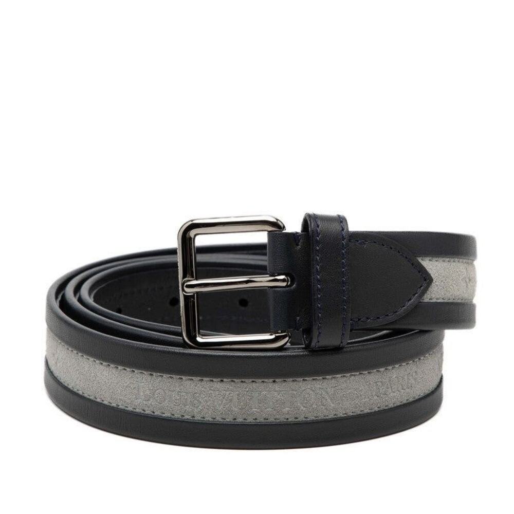 Louis Vuitton Suede Belt Navy